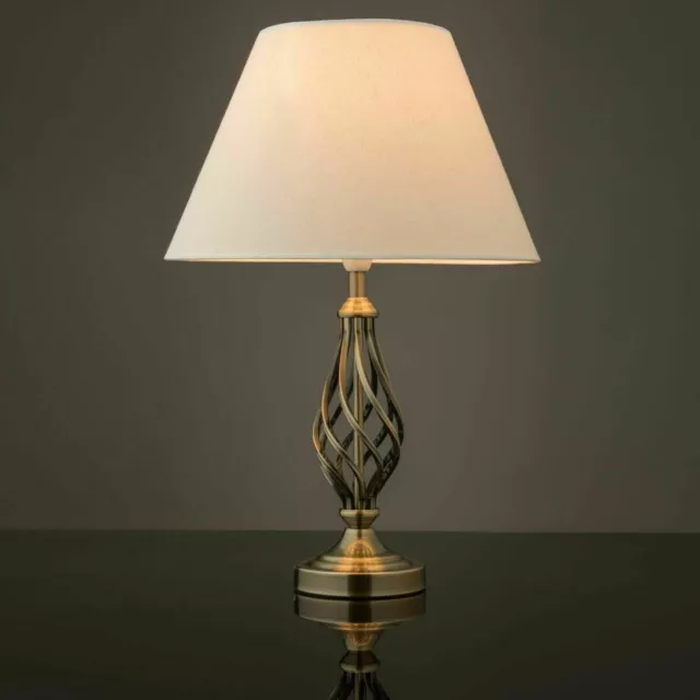 Retro Traditional Table Lamp Shade Bedside Antique Brass Lamps Home Decoration
