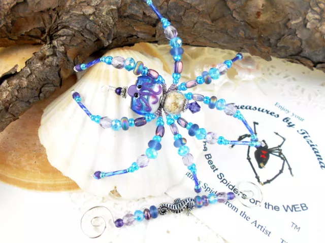 Cape Cod Sea Sand Ocean Octopus Beaded Christmas Spider by TreasuresbyTiziana®