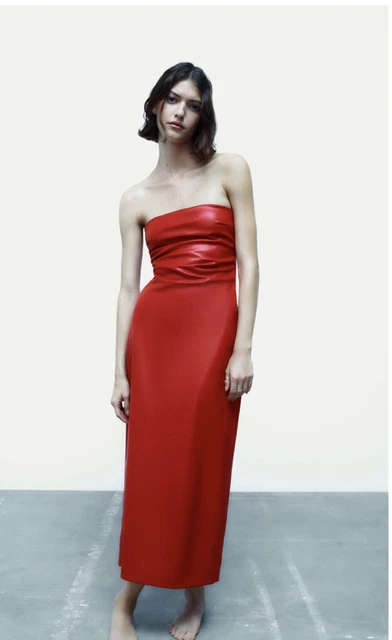 ZARA WOMAN NWT Fw22 Red Faux Leather Dress S Ref: 8993/322 31.90 -  PicClick UK