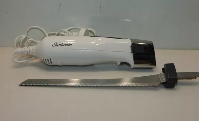 Sunbeam Electric Knife Stainless Steel Meat Bread Carving Knives Easycarve  New