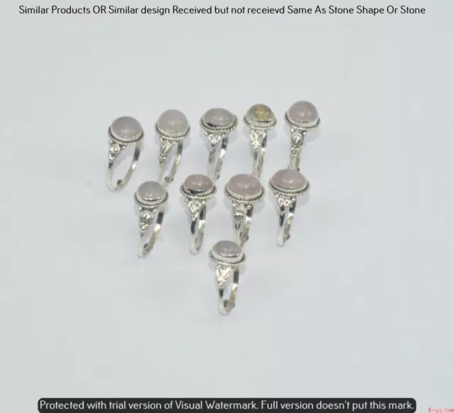 Rose Quartz 40 Piece Wholesale Ring Lots 925 Sterling Silver Ring NRL-3785