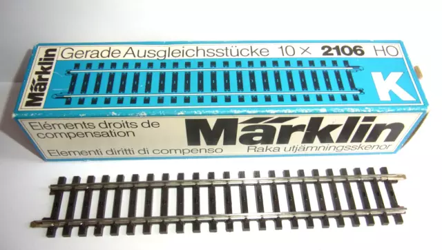 Märklin H0 2106-10 x K-Gleis Ausgleichsstücke 168,9 mm-OVP-10x straight K-tracks