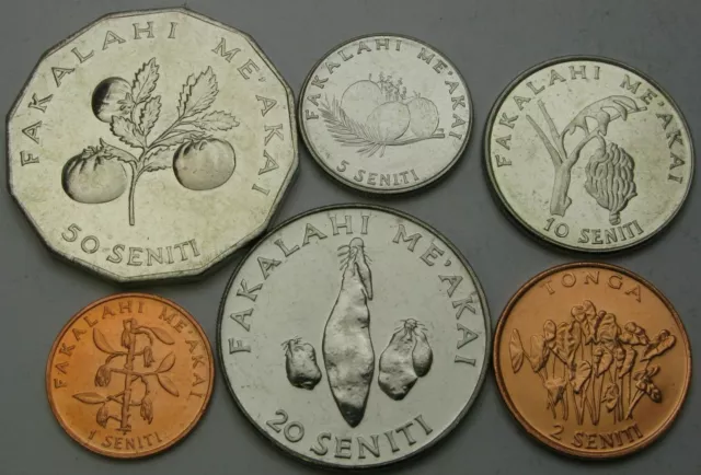 TONGA 1 Seniti / 50 Seniti 2002 / 2011- Lot of 6 Coins - UNC *