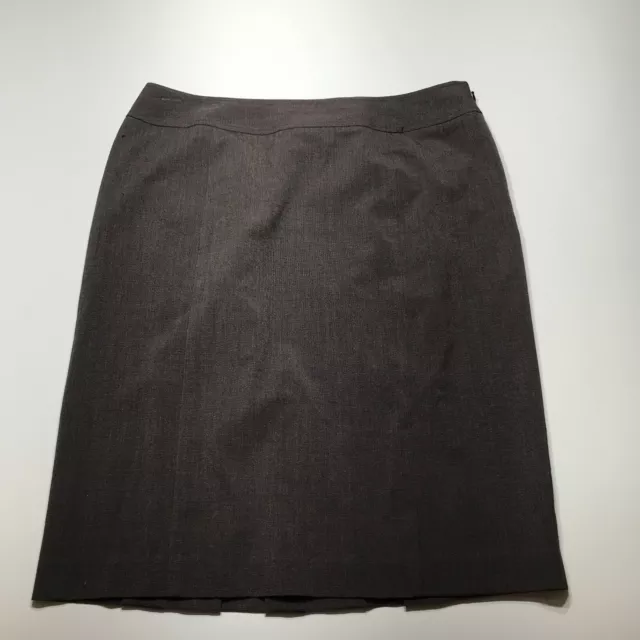 Style & Co. Skirt Womens Size 14 Brown Ponte Pencil Stretch w/ Back Pleats