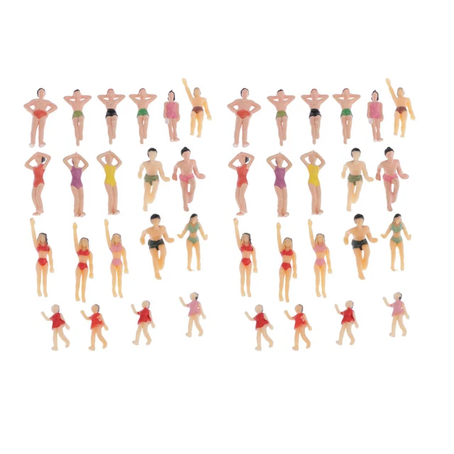 40x 1:50 Beach Crowd O Scale Peoples Mini Model Set Sandtable Scenery Accs