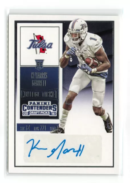 KAYARRIS GARRETT 2016 Contenders Draft Picks College Ticket Blue Foil #346 Auto