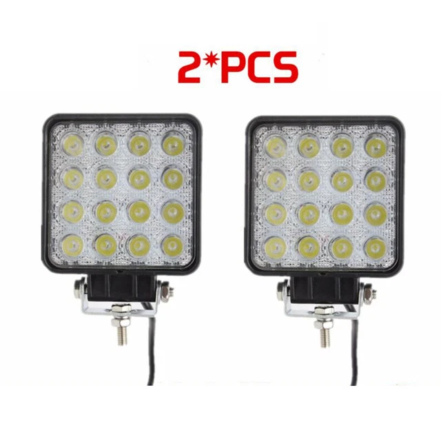 1 Paire 48W LED Travail Léger Barre Spot Flood Beam Offroad Fog Conduite Feux