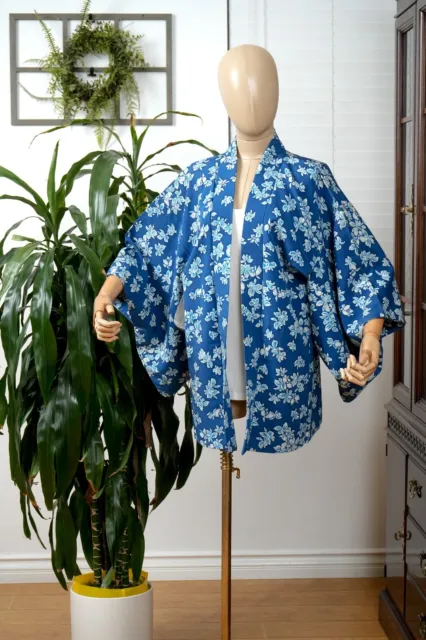Dear Vanilla Japanese Silk Haori Jacket Women's Kimono Authentic Vintage Mint