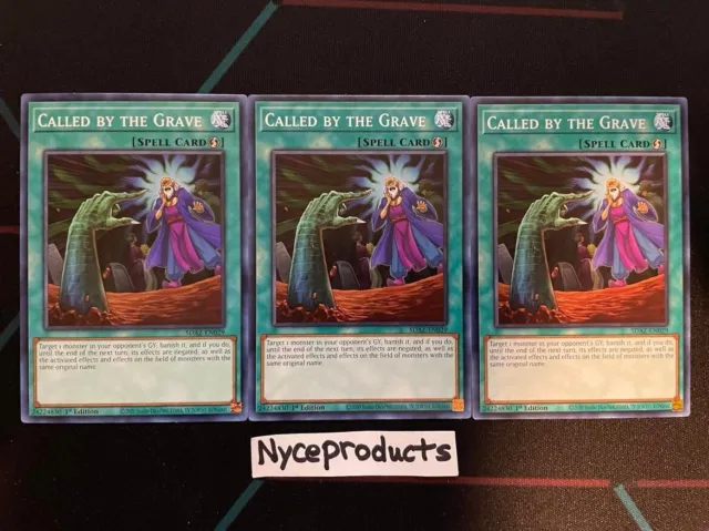 Yugioh! 3x Called by the Grave SDAZ-EN029 Common Playset 1st Edition Near Mint