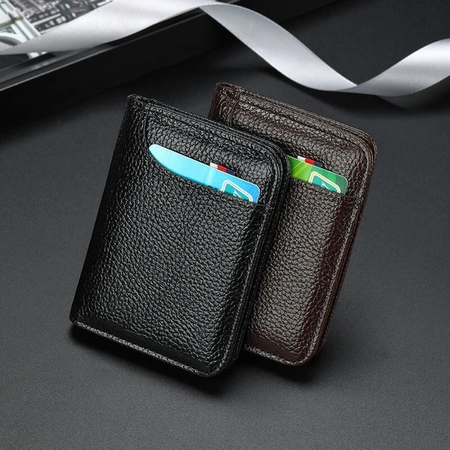 Mens Slim Leather Wallet Card Holder Front Pocket Wallets Credit ID Pocket Thin