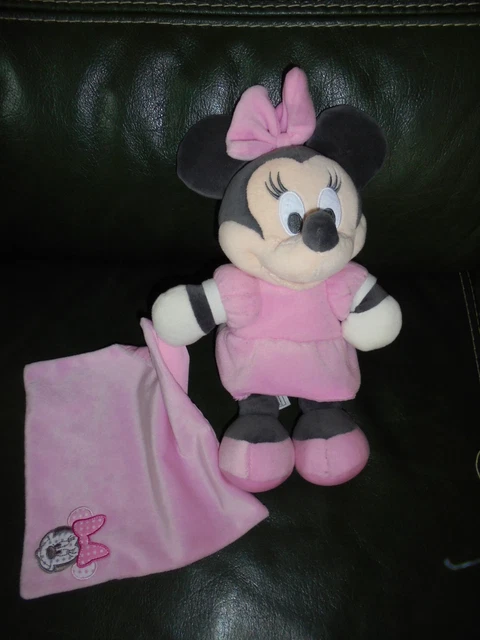 Doudou Disney Nicotoy Peluche Minnie Rose Et Grise Mouchoir