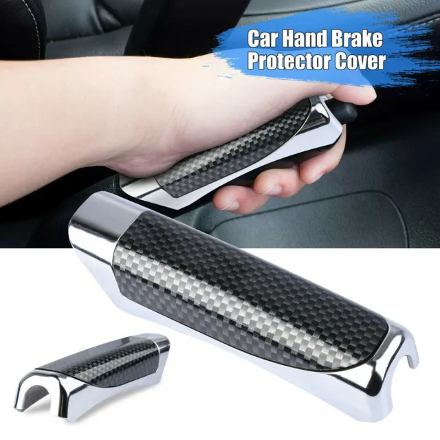 Carbon Fiber Black Style Hand Brake Protector Decoration Cover Car Accessories