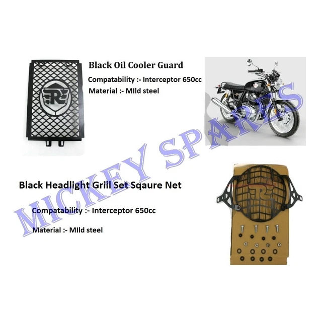 Grille De Protection Pour Radiateur Royal Enfield Interceptor 650 - Acier Inoxydable Argenté - Facile à Monter