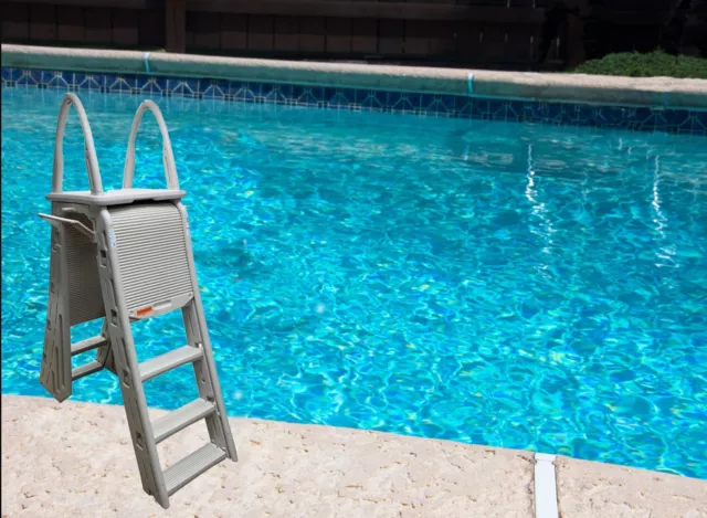 Confer Roll Guard 7200 Above Ground A-Frame  Swimming Pool Warm Ladder - Taupe