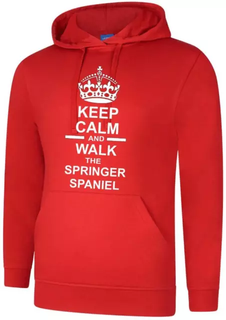 Keep Calm & Walk The Springer Spaniel Dog Mens Hoody Hoodie Hooded Sweatshirt