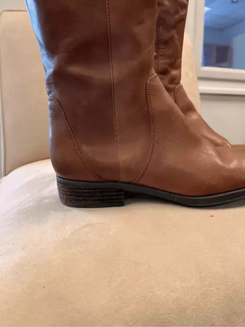 Sam Edelman Patton Brown Raw Leather Tall Boit sz 9 (flaws) 2