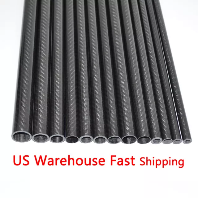 3k Carbon Fiber Tube/Pipe OD 15 x10mm /15x12/15x13 x L500mm Roll Wrapped