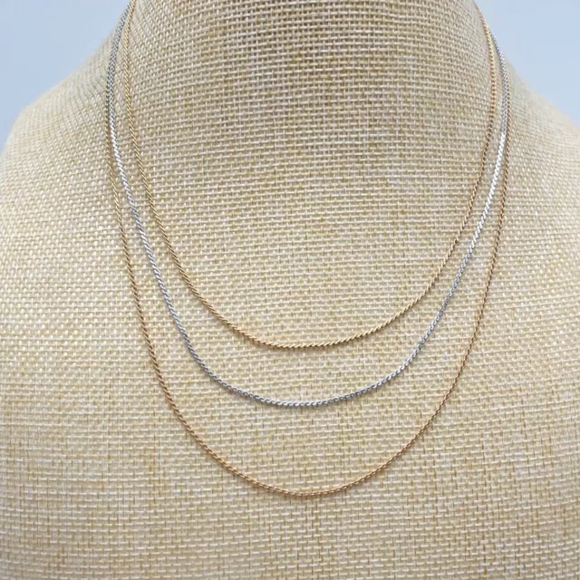 VINTAGE SARAH COVENTRY Necklace Gold Silver Tone Triple Strand Costume ...