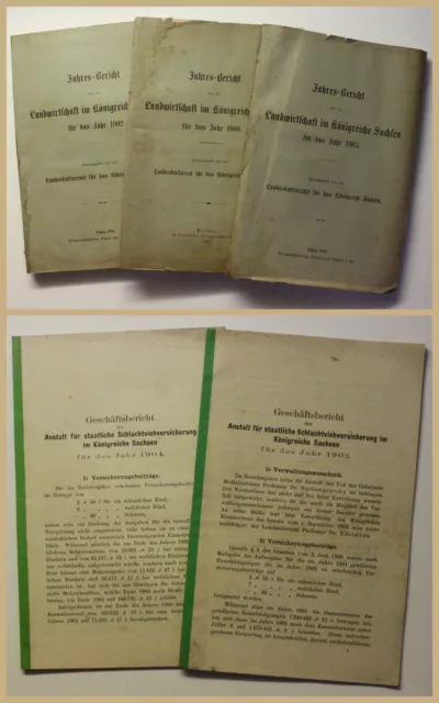 Jahresberichte Landwirtschaft im Königreiche Sachsen 3 Bde + 2 Beigaben um 1900