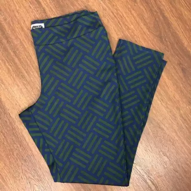 Mud Pie Navy Printed Leggings Large