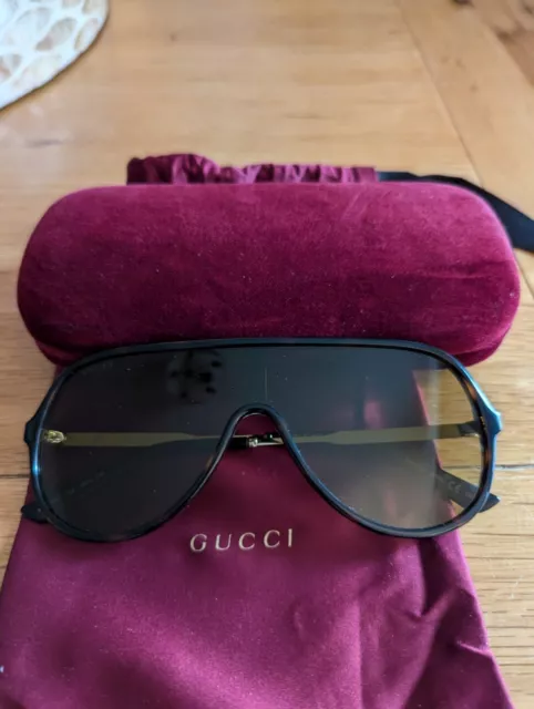 CLASSIC GENUINE GUCCI GG0199S 003 BROWN Havana Gold Sunglasses 99.00 PicClick UK