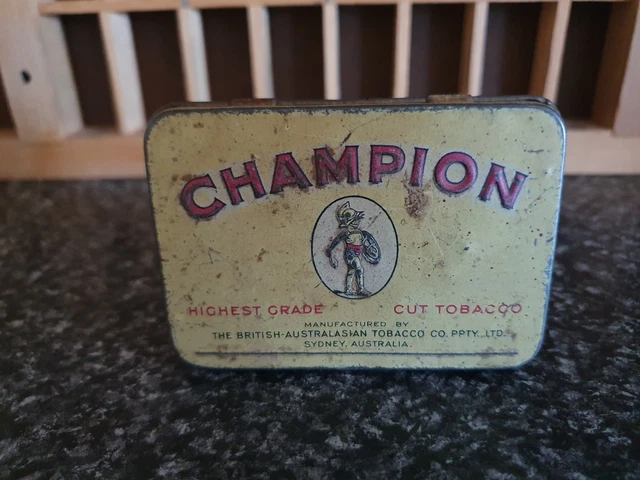champion tobacco tin VINTAGE TOBACCO TIN Champion 2oz Sydney Australia $39.00