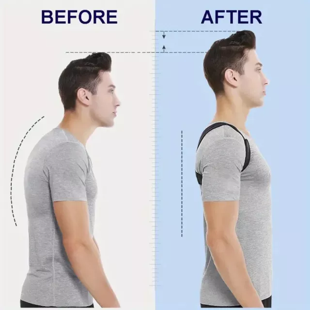 Nuevo Corrector de Postura Unisex Grande Negro ReeLeafe