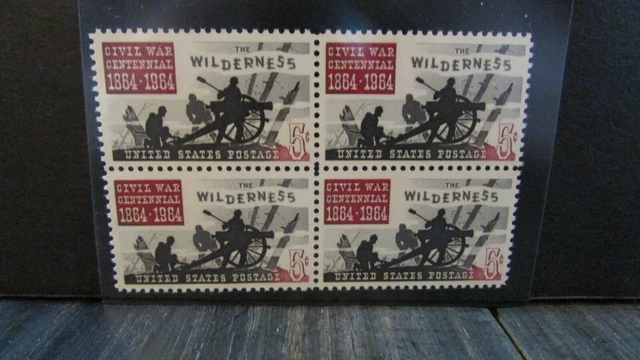 American Civil War Centennial - The Wilderness - 1964 Mint Stamp Block