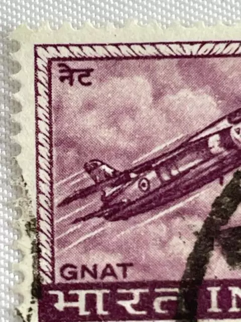 Indian 1967 Purple Gnat Plane Postage Stamp Scott 413 India VF Used Condition 20 3