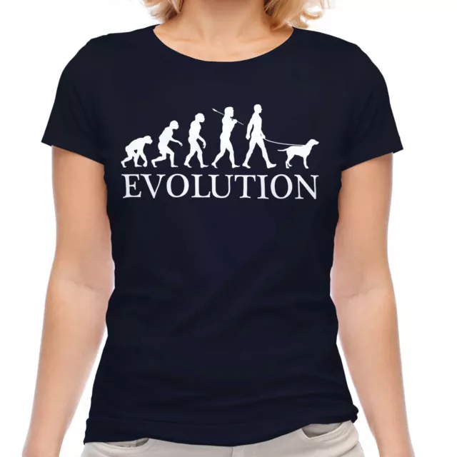 Curly-Coated Retriever Evolution Of Man Ladies T-Shirt Top Dog Walker Walking