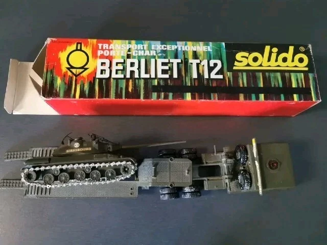 Solido 211 Bis Tracteur Berliet T12 Porte Char Avec Son Char (Voir