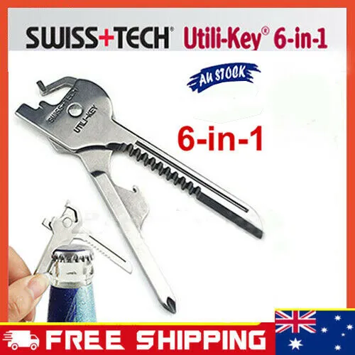 5 X Utili-Key 6 in 1 Key Ring Chain MULTI-TOOL Pocket Knife Screwdriver