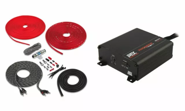 MTX MUD100.2 400W Compact 2-Channel Power Sports Amplifier w/ Free Belva Amp Kit