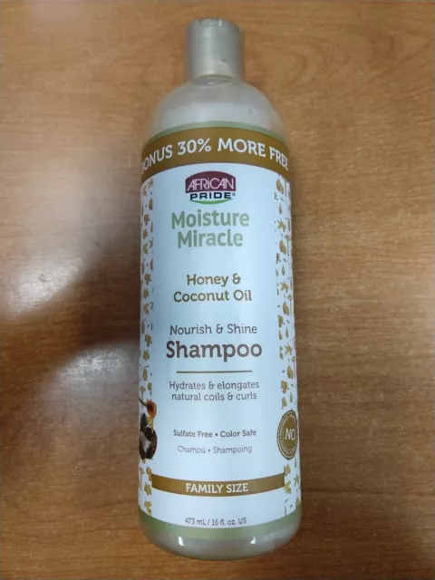 African Pride Moisture Miracle Shampoo - 16 fl oz - Honey and Coconut Oil E7E