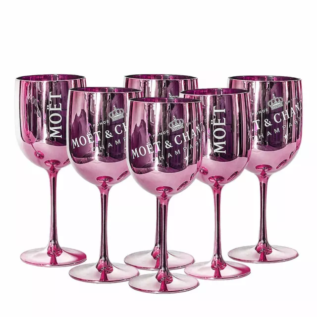 Moet & Chandon Champagnergläser Flöten rosa Eis Imperial Acryl - 6er Set