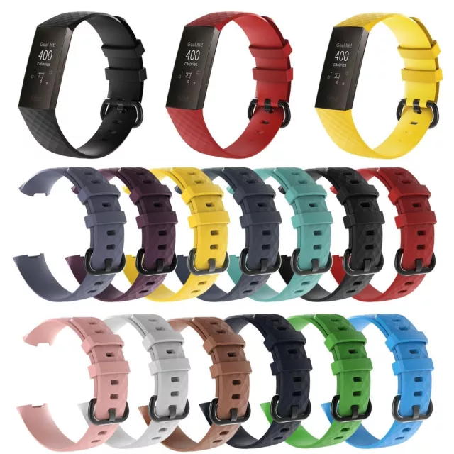 Replacement Classic Silicone Rubber Band Strap Wristband For Fitbit CHARGE 3