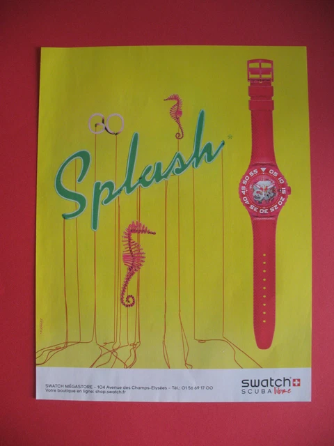 Publicite De Presse Swatch Montre Suisse Go Splash French Ad 2014