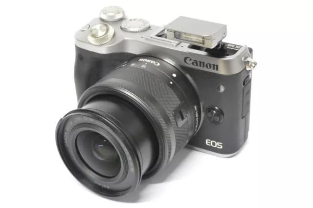 Canon EOS M6 incl. EF-M 15-45 mm IS STM gebraucht M 6 silber in ovp