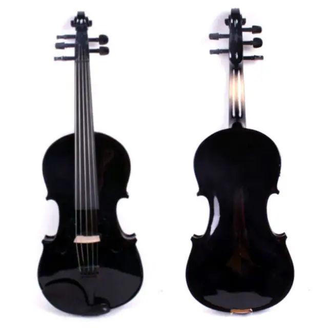 Black color Viola Hand made Maple Spruce wood ebony fittings with bow,bag