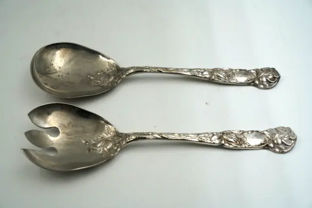 Vintage Silver Plated EP ZINC ITALY Serving Spoon/Fork Set. Gorgeous!!