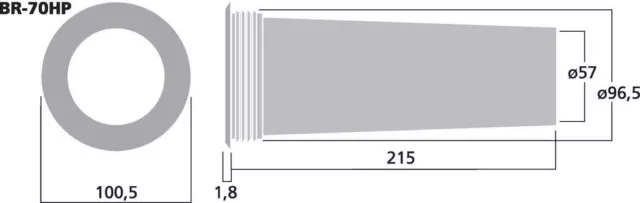 Monacor BR-70HP-Bassreflexrohr Sv = 26,4 cm2 2