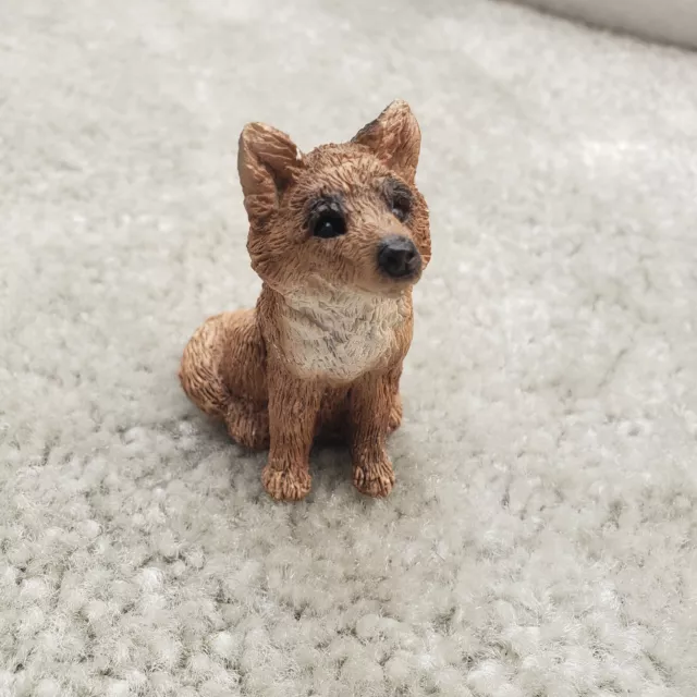 Vintage Coyote Figurine Handmade Ceramic Made in USA Wild Animal Statue Decor