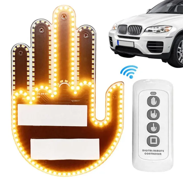 Middle Finger Gesture Light with Remote, Car Accessories for Men Gifts NEW
