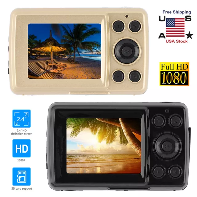 Digital Camera 2.4 Inch TFT LCD Screen 4X Zoom HD 16MP 1080P Anti-Shake Mic.