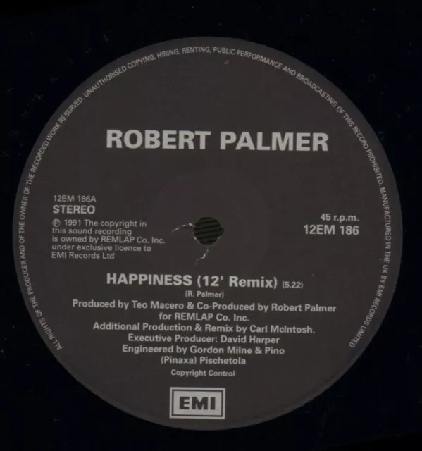 Robert Palmer(12" Vinyl)Happiness-EMI-12 EM 186-UK-1990-VG/VG+ 2