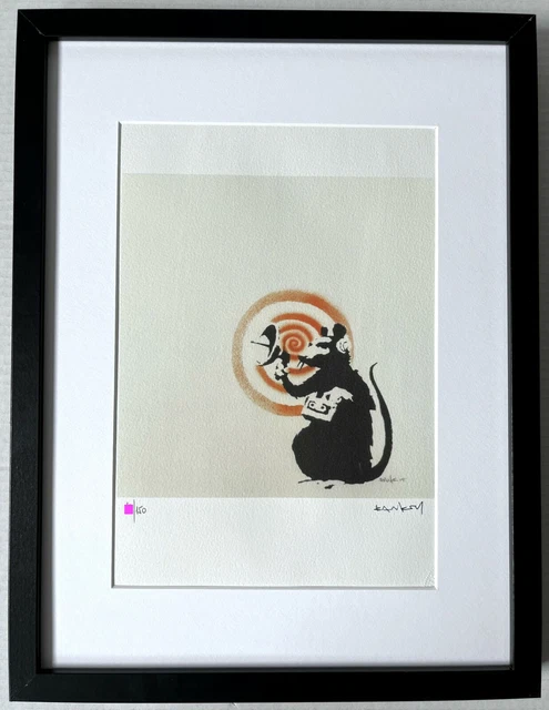 Banksy Original M Arts Edition Lithographie Signée Numérotée /150 CADRE INCLUS