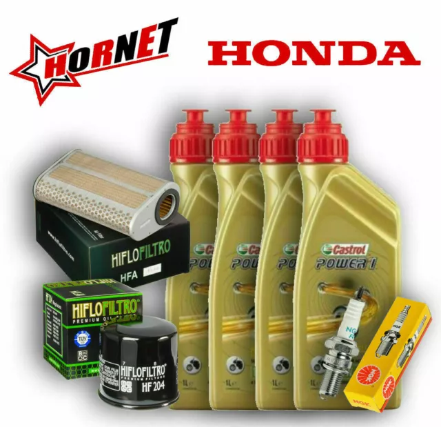 Honda Hornet 600 2011 2012 2013 Kit Tagliando Olio Castrol Filtri Candele Ngk