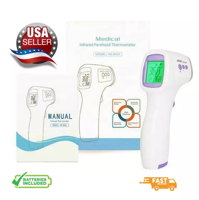 Digital Non-contact Forehead Infrared Laser thermometer Gun with LCD Display