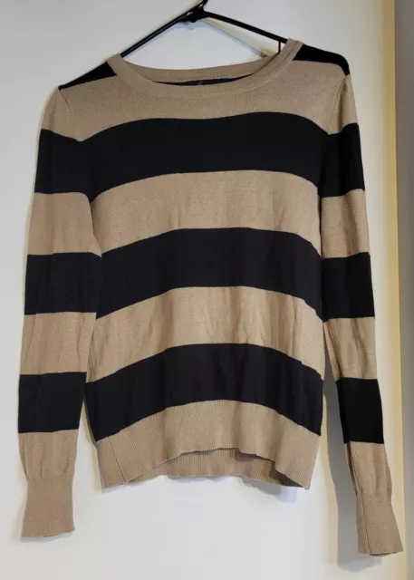 Size Small Forever 21 Tan and Black Striped Sweater