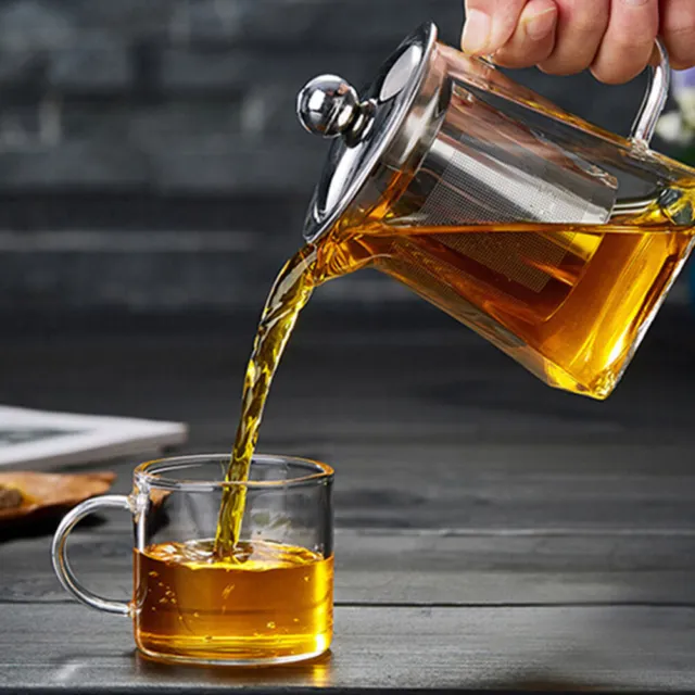 Contenitore tè vetro trasparente filtri tè foglie sciolte teiera vetro infusore teiera